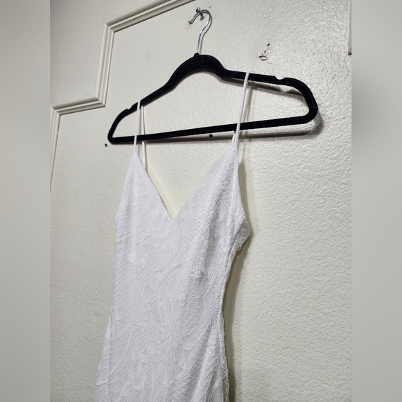 Lulu's Flawless Extravagance White Lace Trumpet Hem Maxi Dress Wedding Bride - Picture 8 of 12